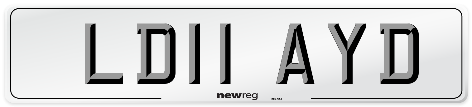 LD11 AYD Number Plate from New Reg